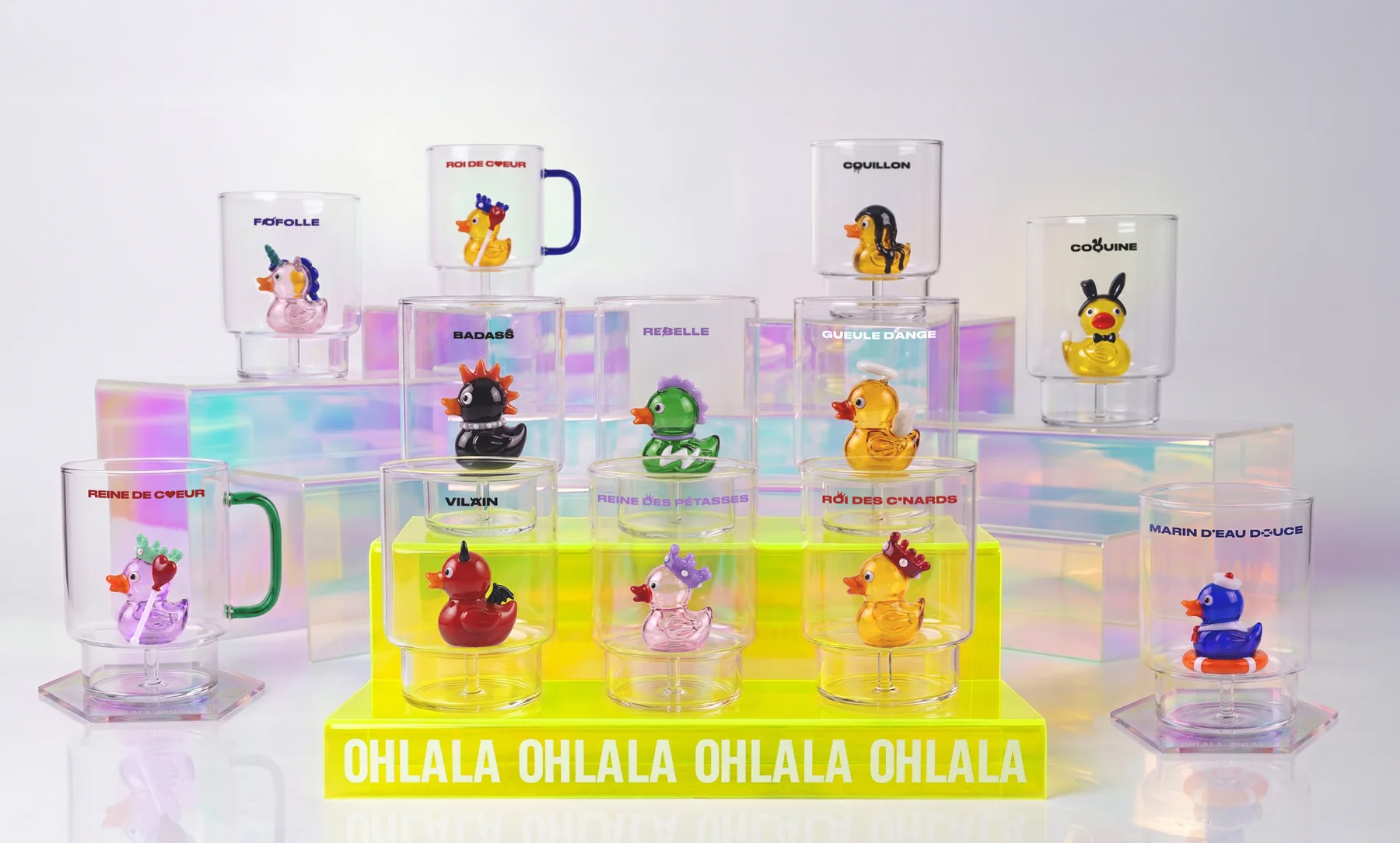 Présentoir Duck Society — les 12 personnages